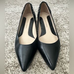 Carolinna Espinosa Candance Black Leather Flat Shoes